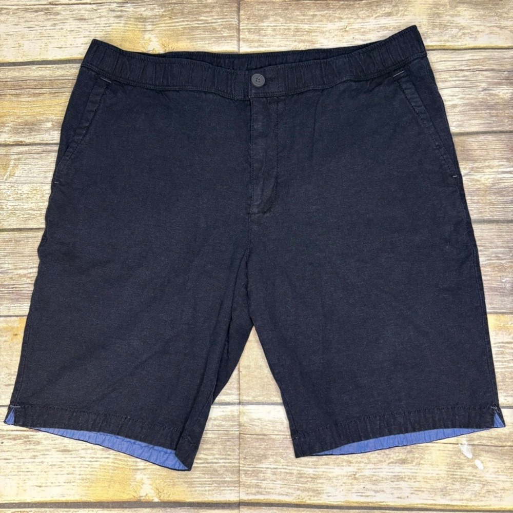 Tommy Bahama Black Linen Blend Resortwear Nautical Men's Chino Shorts Sz L